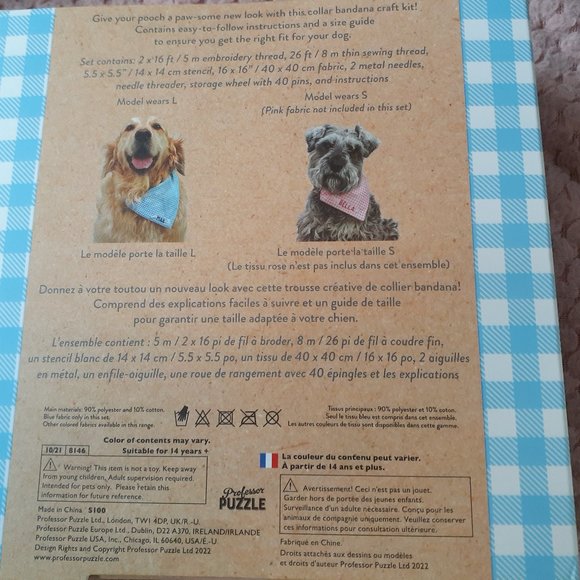 SALE!! Brand New Easy Stitch Dog Bandana Kit - Picture 2 of 2